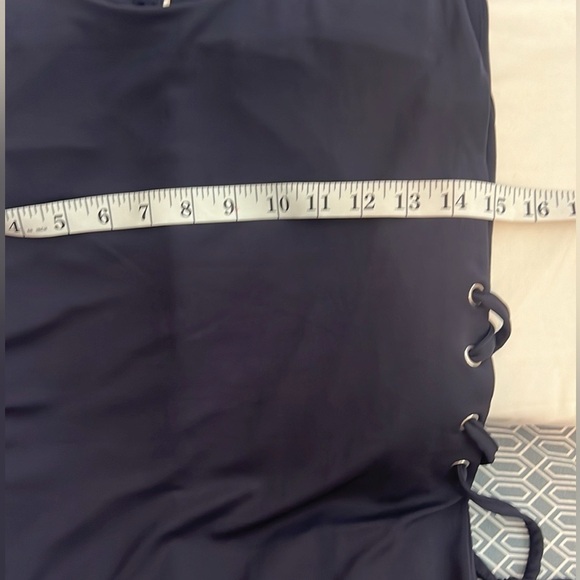 NWT,Ann Taylor,NAVY (Sold-Out On-Line),Lace-Up,Side-Tie,Jersey Dress,Size XL - Picture 11 of 12